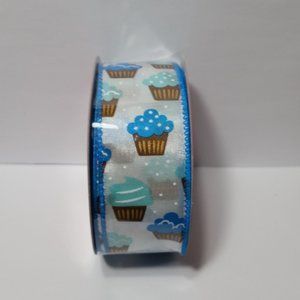 Wired Ribbon 1.5" Cupcake Blue